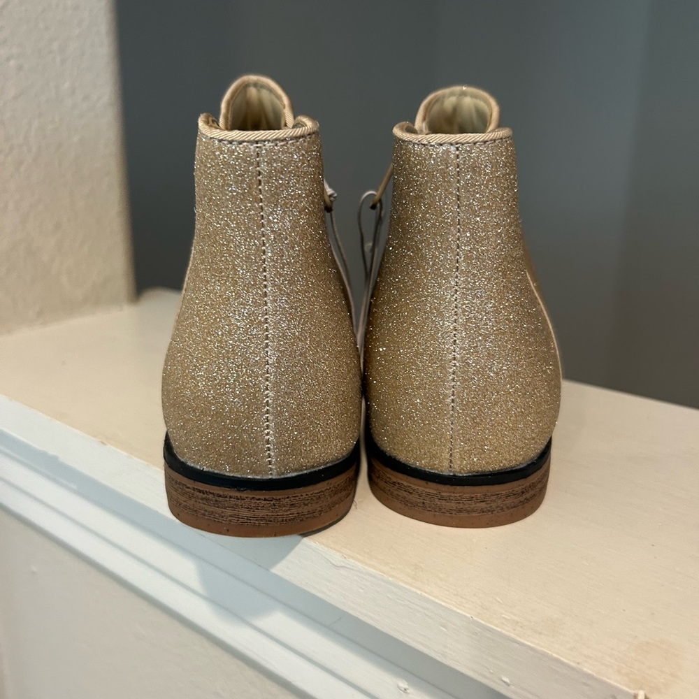 Cat & Jack Gold Bree Glitter Ankle Boots Big Girl Youth size 5Y - Picture 6 of 11